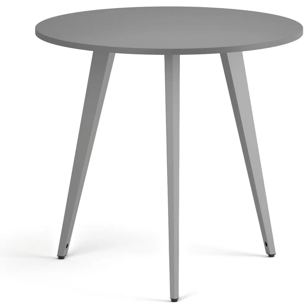 Konferenčný stôl PRIMO VIBE, priemer 80 cm, sivostrieborná podnož, grafit