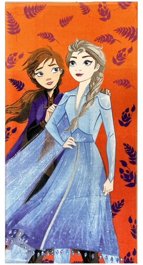 Bavlnená plážová osuška Ľadové kráľovstvo - Frozen - motív Anna a Elsa - 100% bavlna s gramážou 320 g/m² - 70 x 140 cm