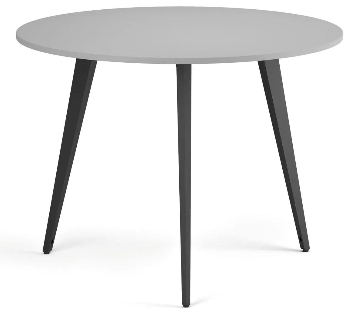 Konferenčný stôl PRIMO VIBE, priemer 100 cm, čierna podnož, sivá