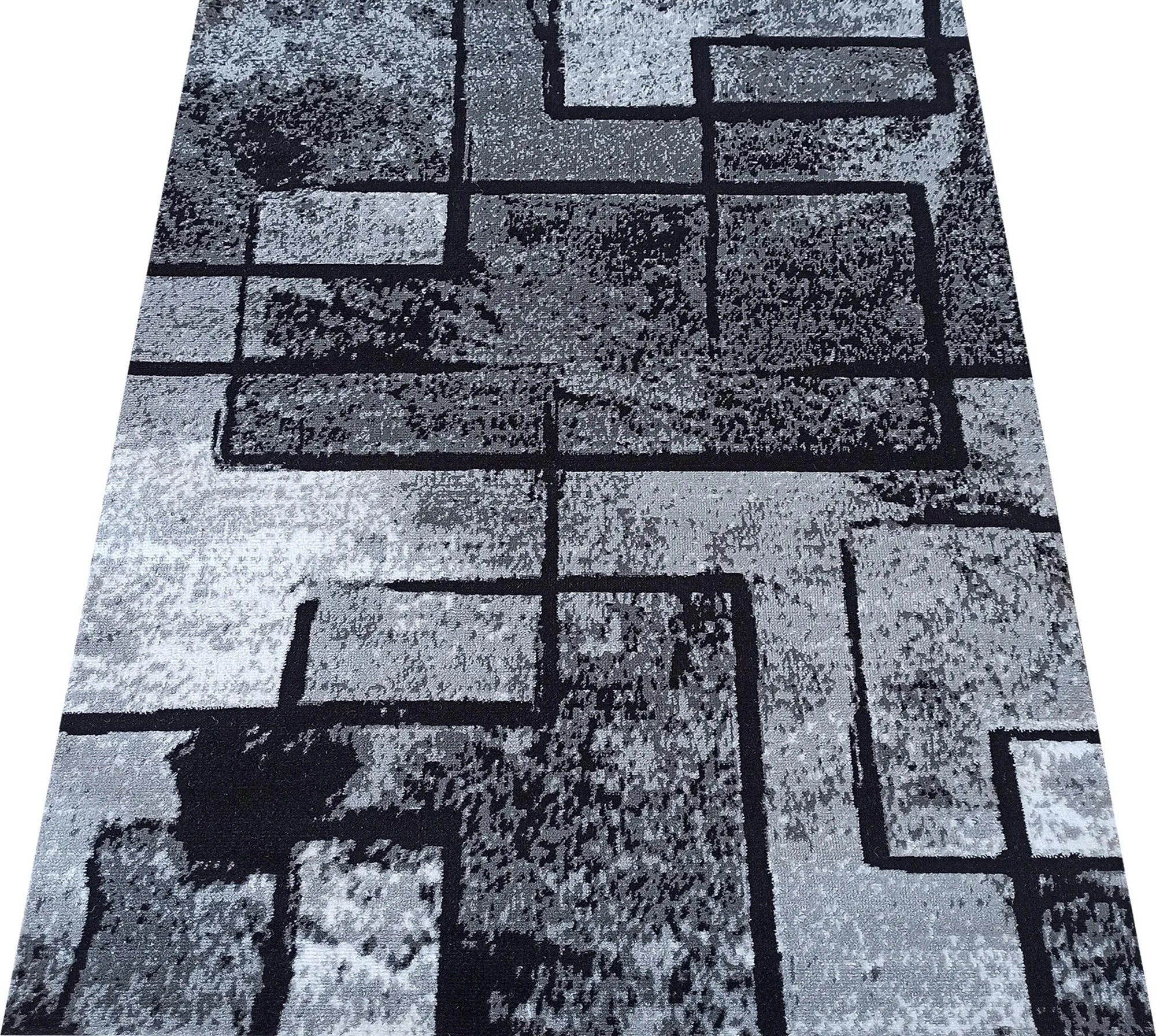 DY Sivo-čierny koberec s geometrickým vzorom Soho 15 Rozmer: 60x100 cm