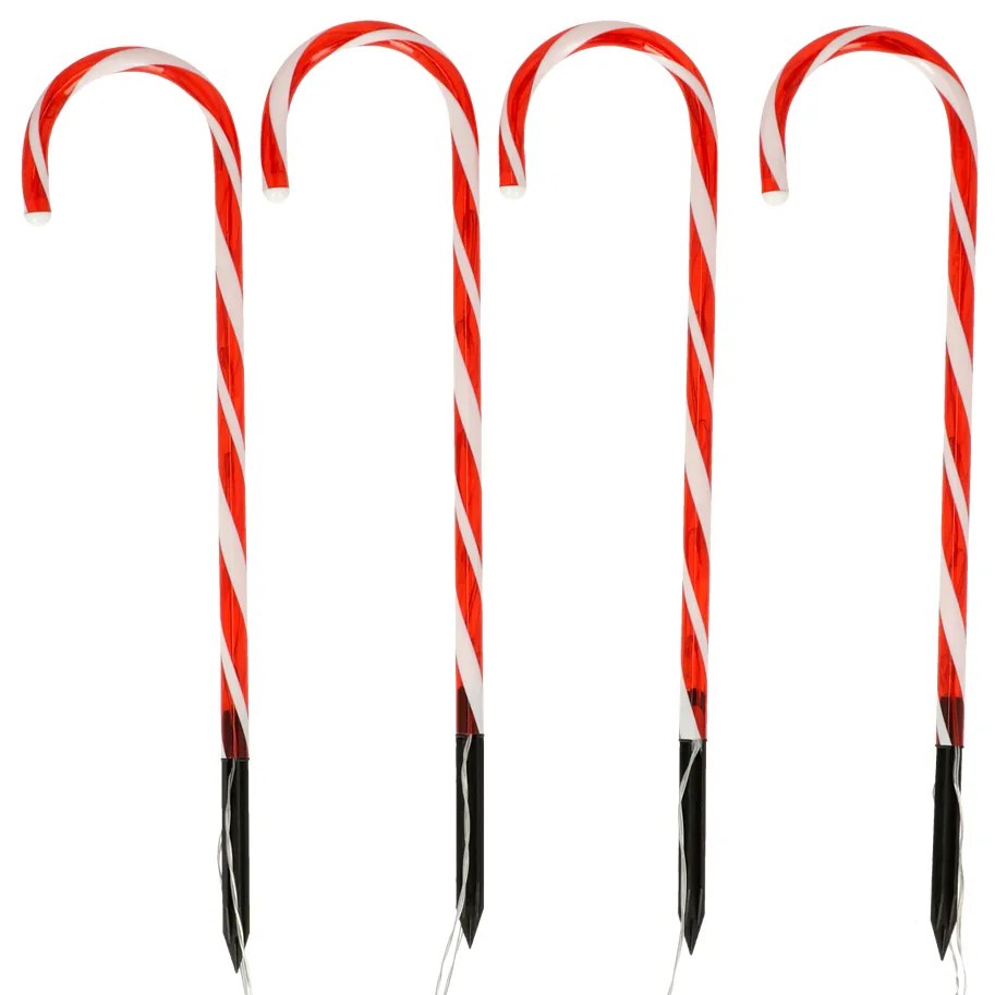 LED svetelná dekorácia cukrové paličky, napájanie: batériové, teplá biela