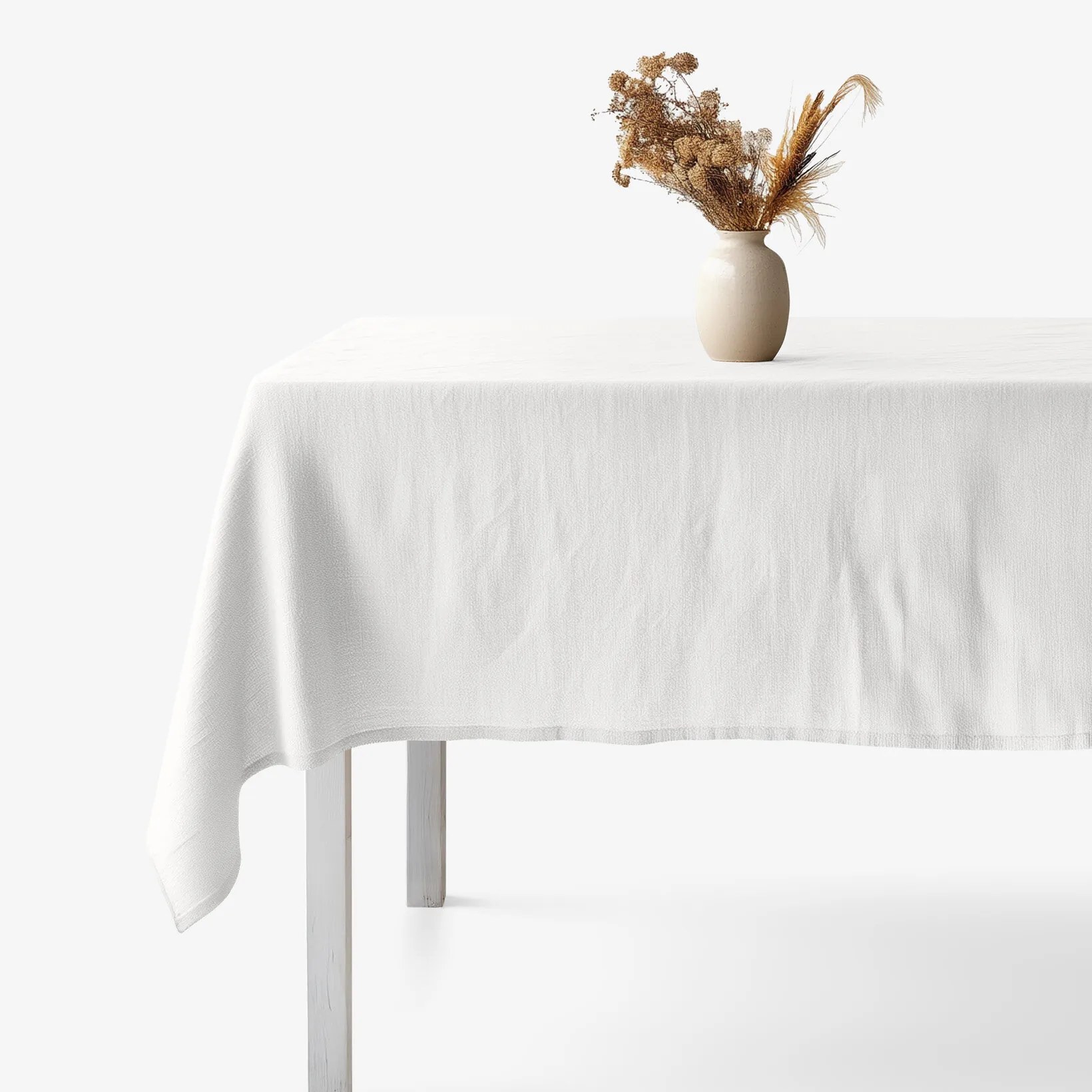 Goldea hranatý obrus z ľanovej zmesi - biely 80 x 80 cm