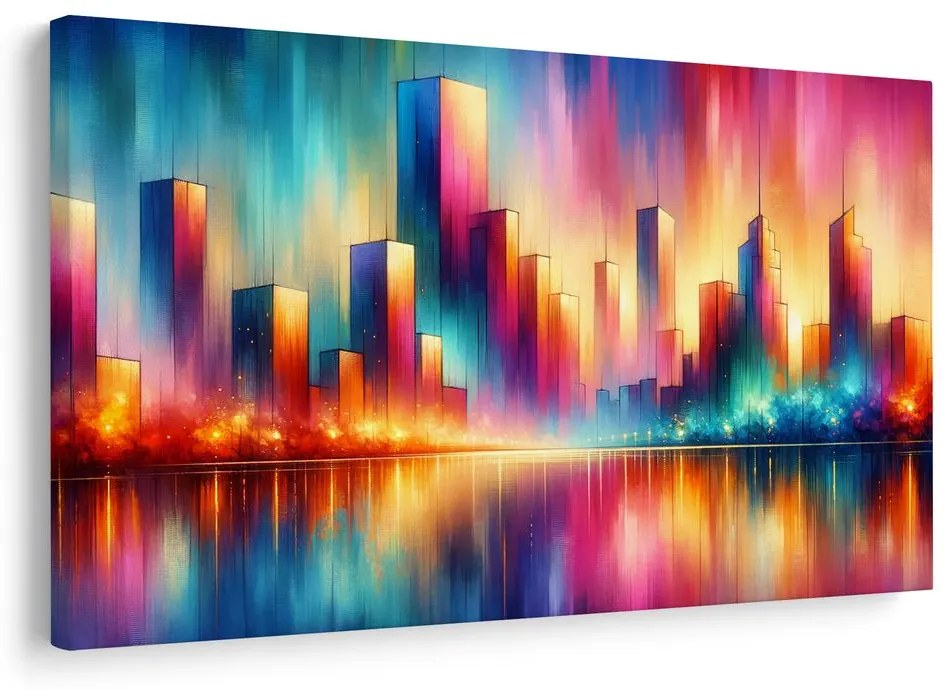 Obraz farebná mestská silueta