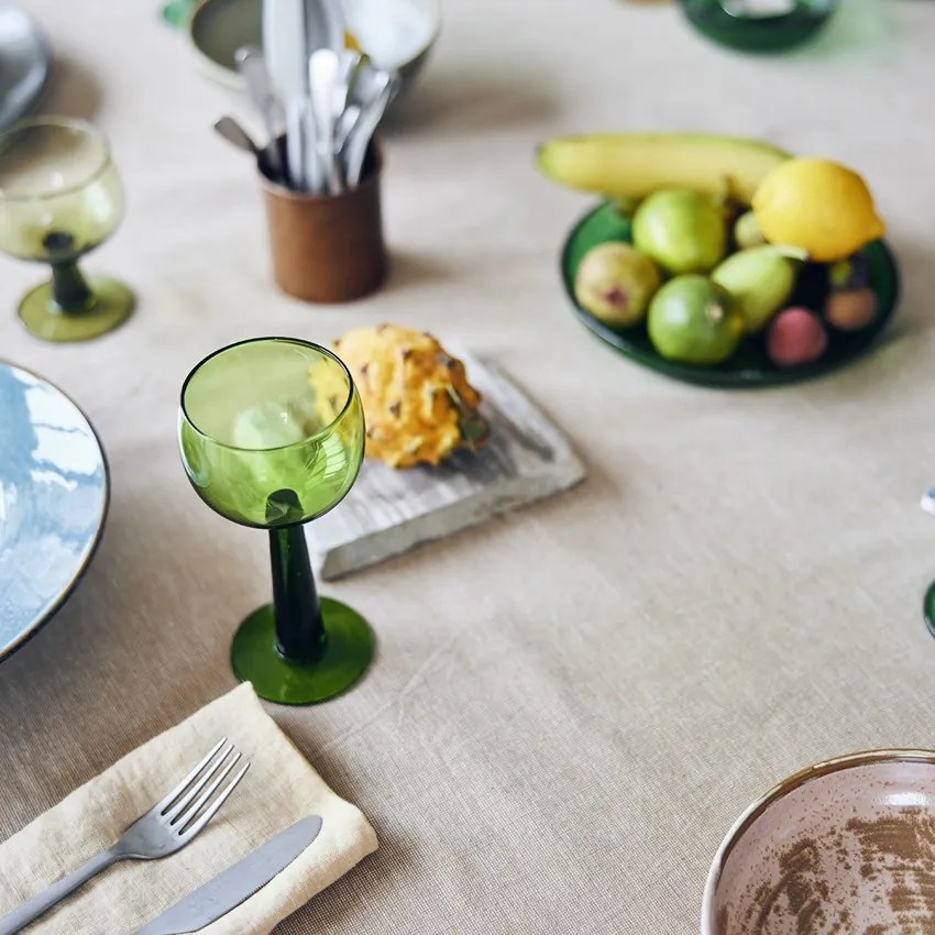 Set 4ks zelený pohár na víno na vysokej nohe The Emeralds - Ø 8*17cm/ 200ml