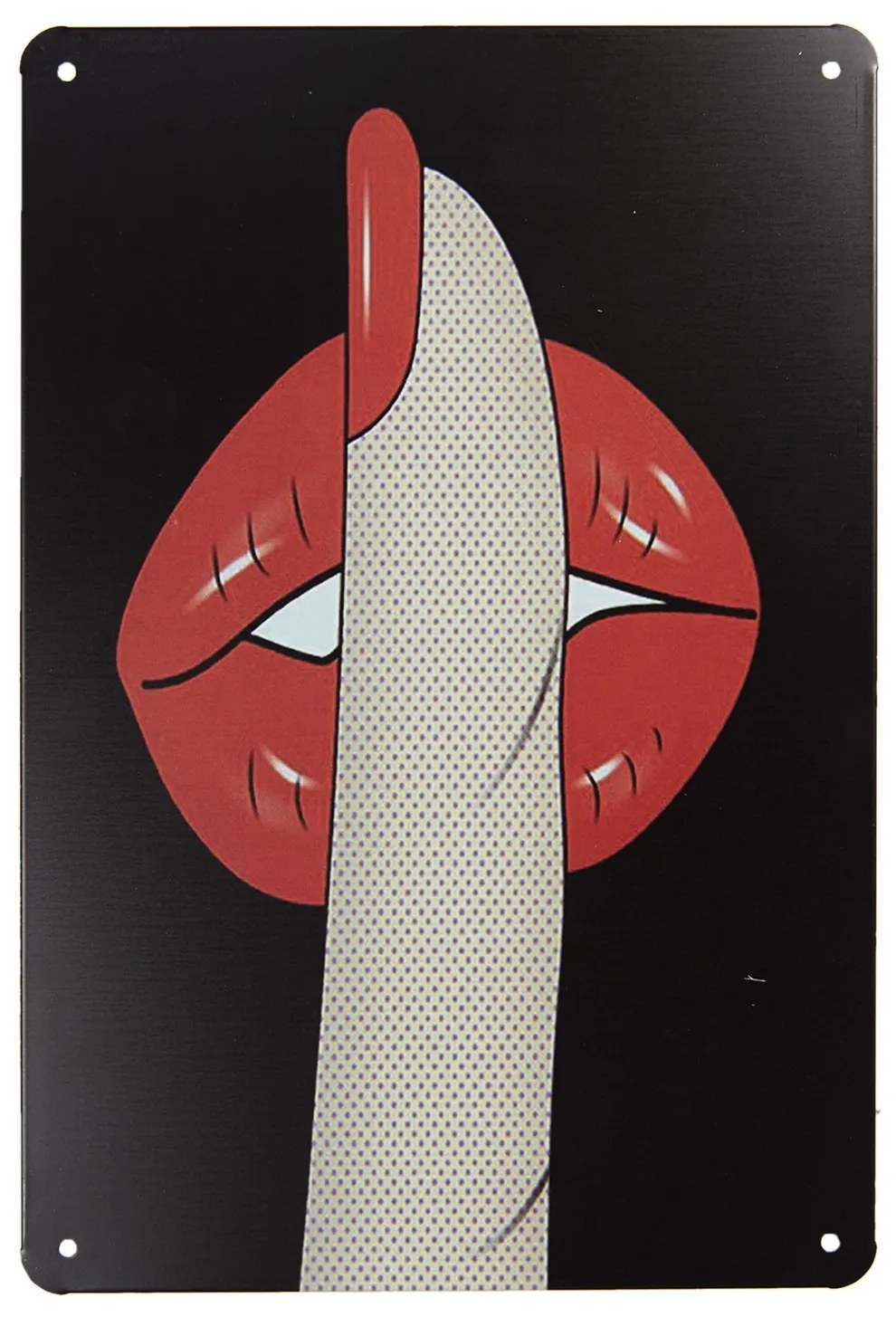 Kovová stredne veľká čierno červená cedule 20 * 30 cm