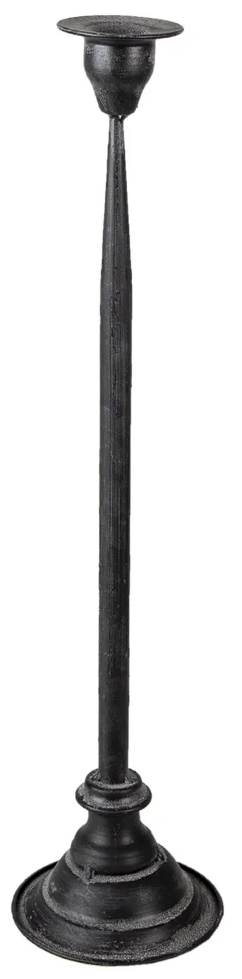 Kovový čierny svietnik s patinou Amedeo L - Ø 11*47 cm