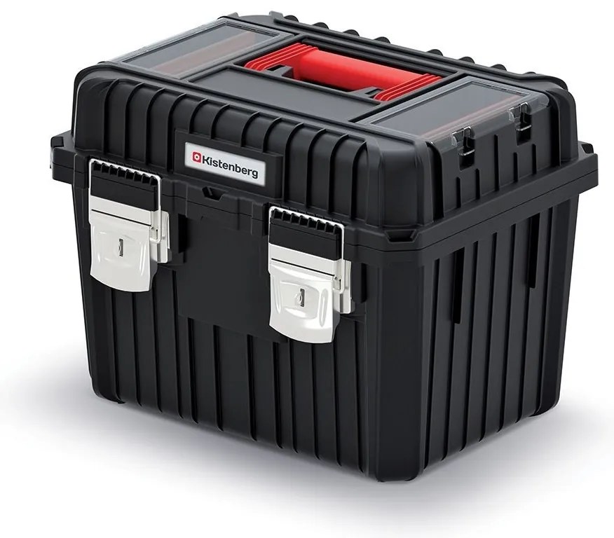 Kistenberg Kufor na náradie s kov. zámky HEAVY čierny 445x360x337