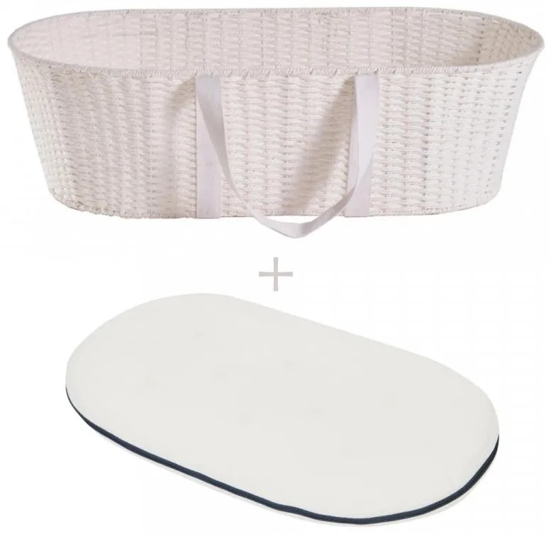 Ahojbaby Mojžišov košík pre bábätko Paper Dream white + matrac Airdream