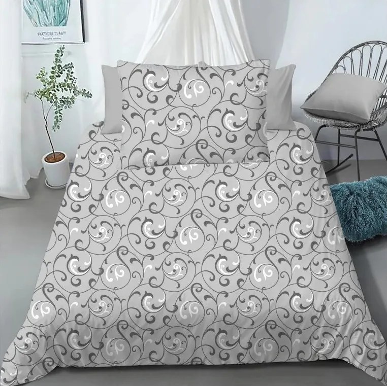ECOMATRACE Bavlnené posteľné obliečky Šedý orient