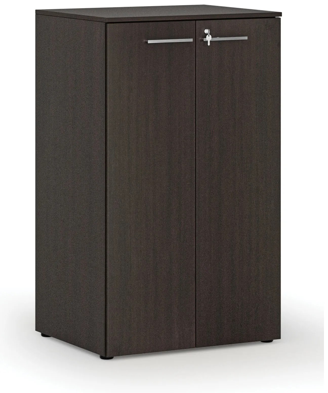 Kancelárska skriňa s dverami PRIMO WOOD, 3 police, 800 x 640 x 1335 mm, wenge