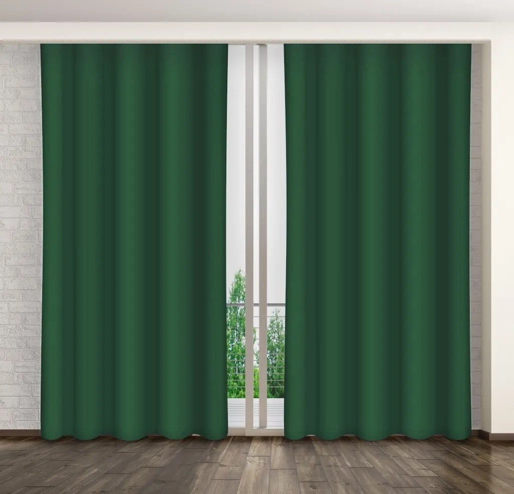 Dekorstudio Jednofarebný záves zelený ZMA64 Rozmer závesu: 160x250cm