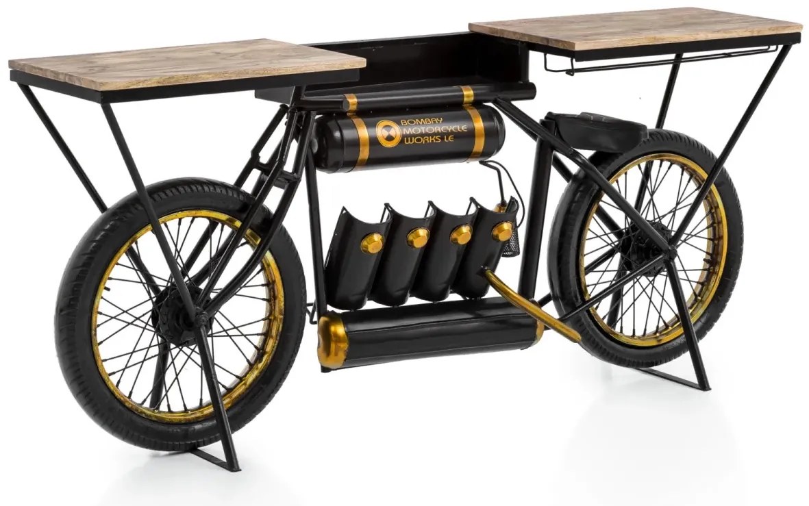 furniture-nabytek.cz - Lakovaný konzolový stôl Bombay z kovu, čierny – 180×40×85 cm