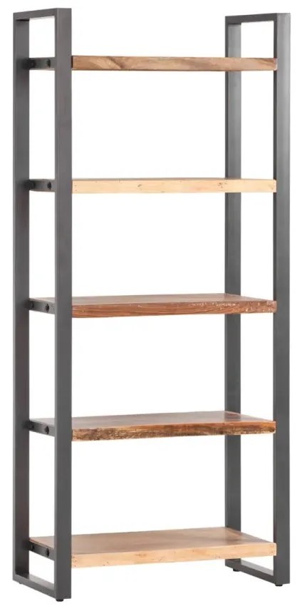 furniture-nabytek.cz - Masívna knižnica Wakefield z recyklovaného dreva, lakovaná, viacfarebná – 80×40×185 cm