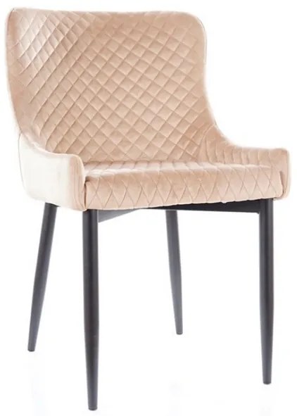 Jedálenská stolička Colin Velvet, béžová / čierna