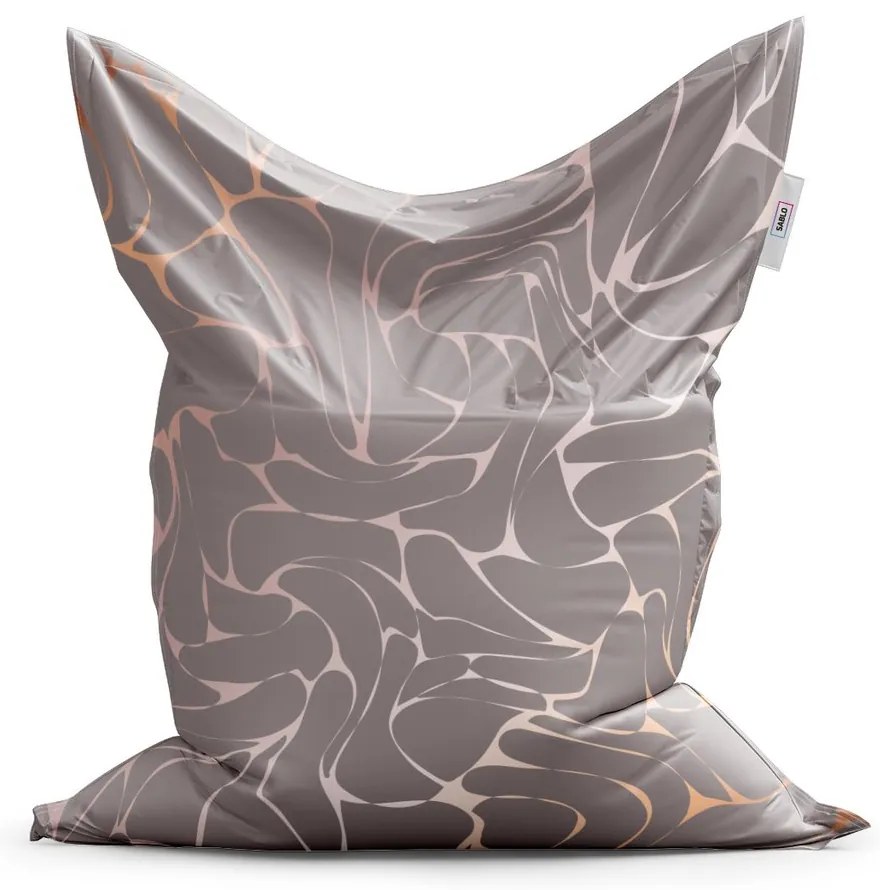 Sedací vak Classic béžové vzory - detský, sivá