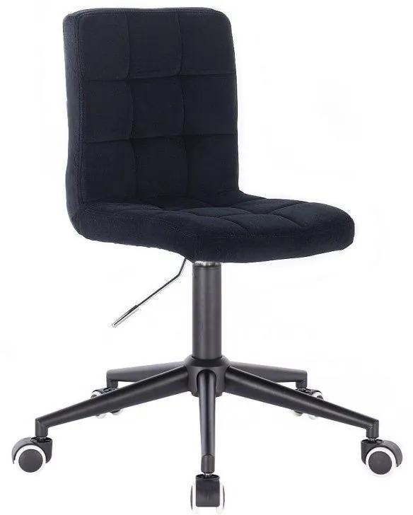 LuxuryForm DESIGN Stolička TOLEDO VELUR na čiernej podstave s kolieskami - čierna