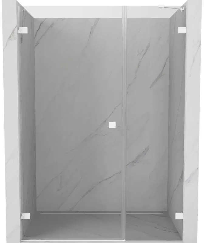 Mexen Lunar-B, ľavé otočné sprchové dvere 110 cm, 8mm číre sklo, biely profil, 832S-110-050-20-00-L