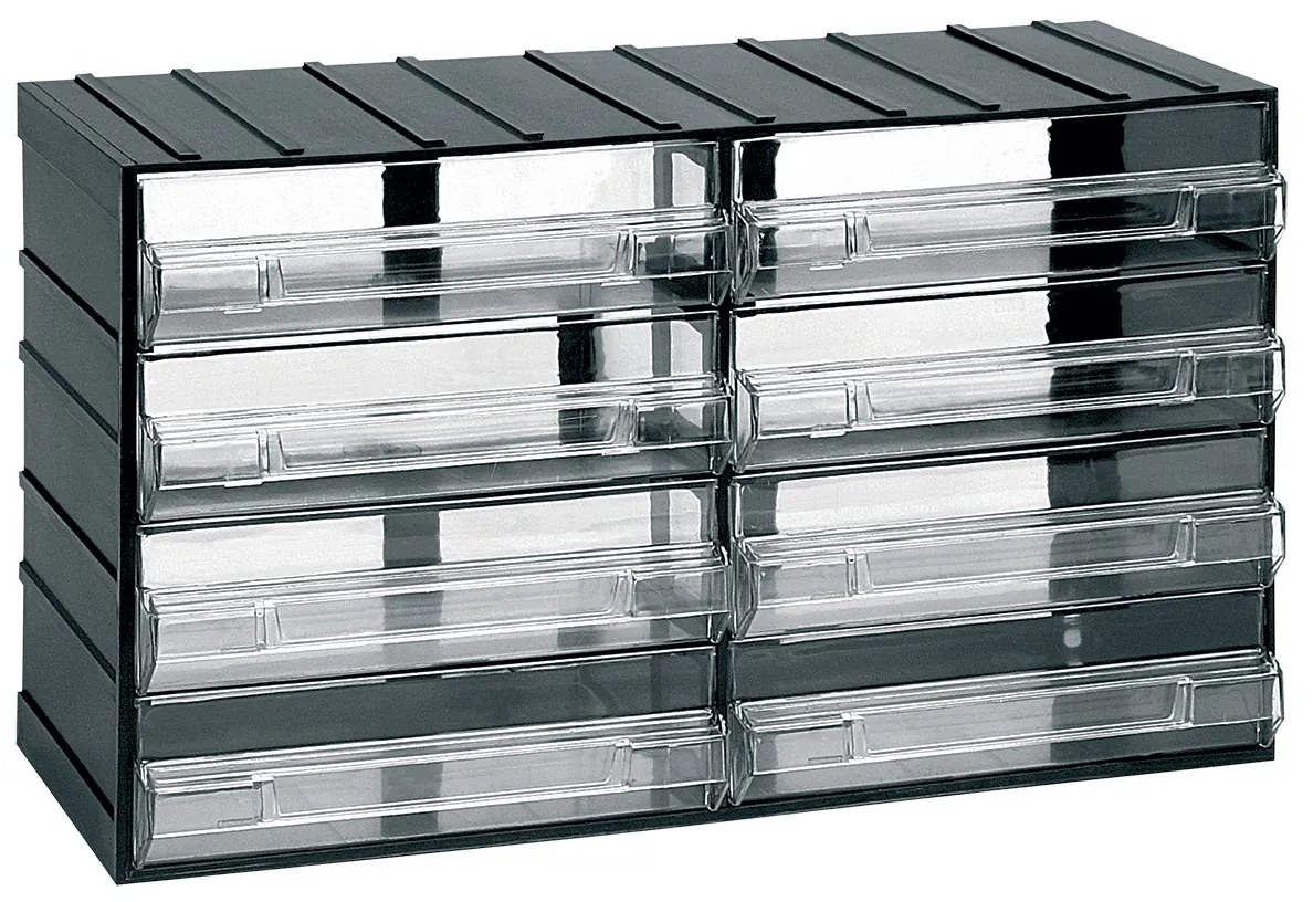 ARTPLAST Organizér 614T 382 x P 148 x H 230 mm s 8 priehľadnými zásuvkami