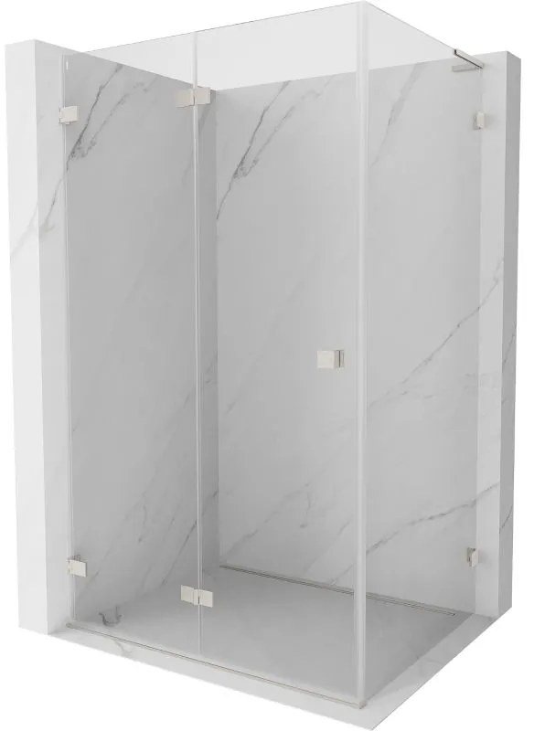 Mexen Lunar-F L, skladací sprchový kút ľavý 80 x 70 cm, 8mm číre sklo, oceľový profil, 836L-080-070-97-00-L