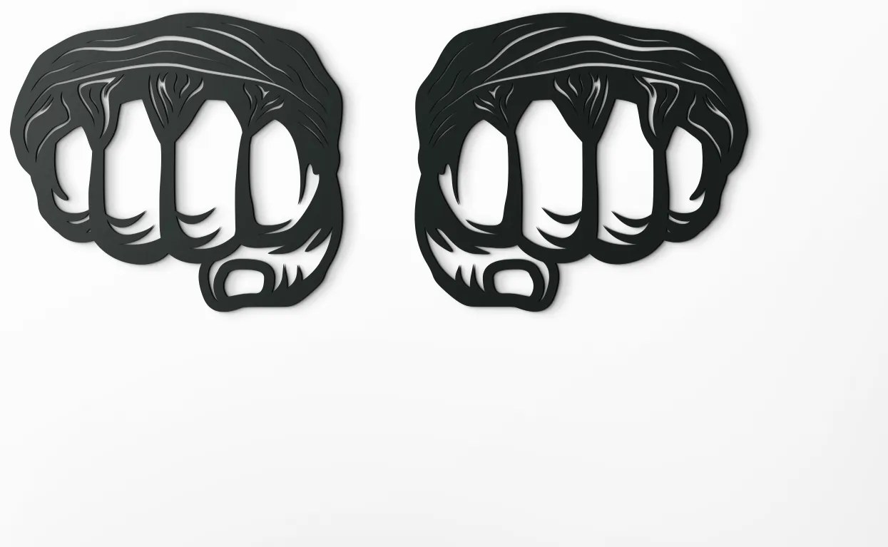 drevko Drevená nálepka Boxerské ruky Rozmer obrazu: 18 x 44,5 cm, Farba dekorácie: Čierna