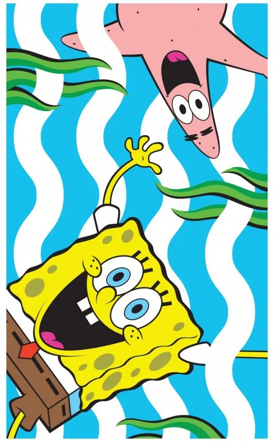 Detský uterák Spongebob a Patrik - 100% bavlna - 30 x 50 cm
