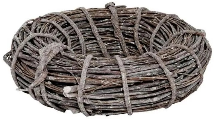 Šedo-hnedý veniec z vŕbových vetiev Branch - Ø 30*9 cm