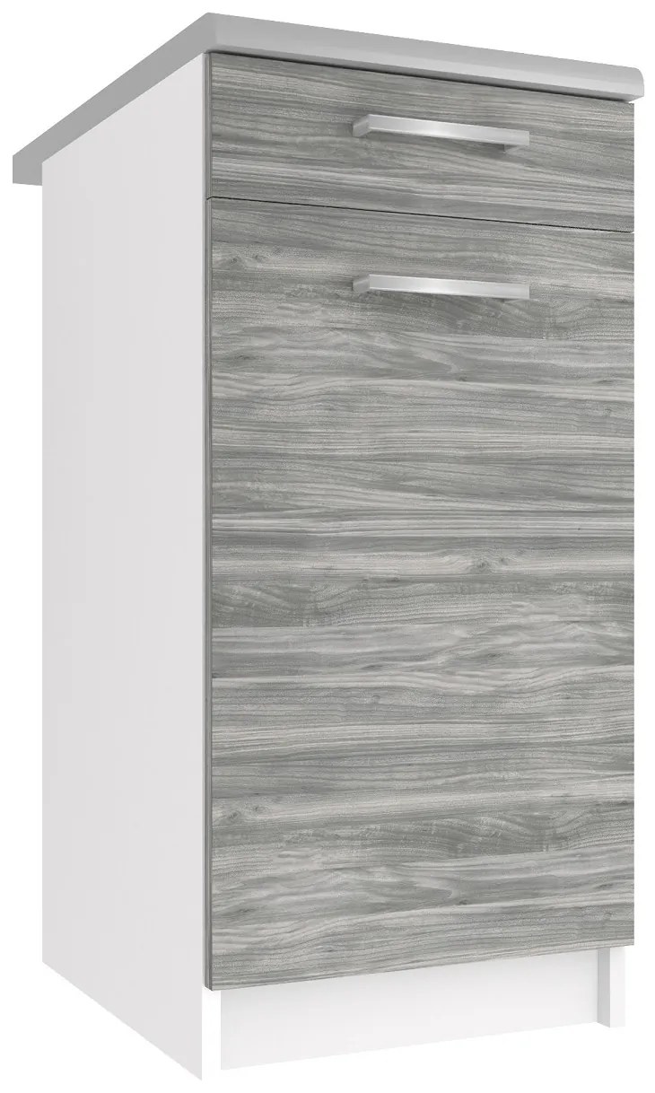 Kuchynská skrinka Belini spodná so zásuvkami 40 cm šedý antracit Glamour Wood s pracovnou doskou TOR SDSZ1-40/1/WT/GW/0/E