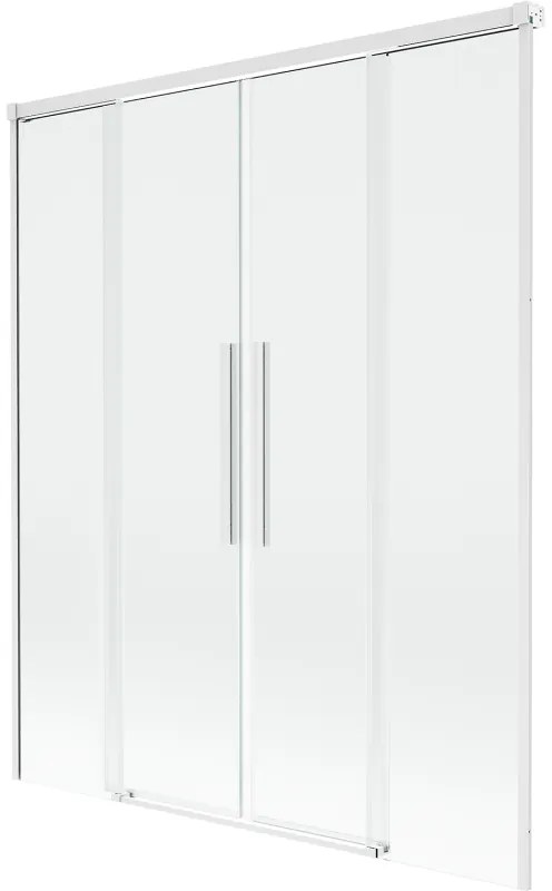 Mexen Rox, 2-krídlová posuvná vaňová zástena 140 x 150 cm, 8mm číre sklo, biely profil, 8C9-140-002-20-00