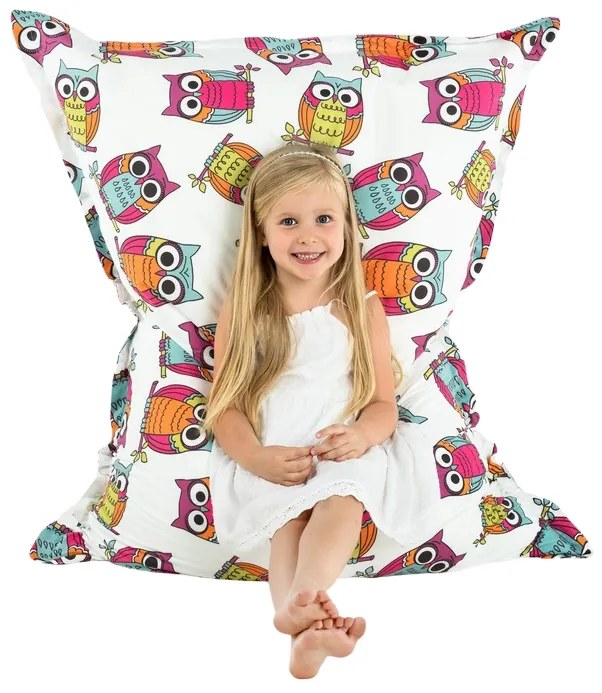 Veľký vankúš XL/XXL so sovičkami, so zipsom, výplňou a certifikátom Oeko-Tex® Veľkosť: XL