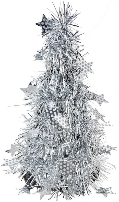 Strieborná vianočná dekorácia vianočný stromček S - Ø 12*25 cm