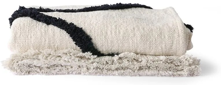 Krémový pléd / prehoz s strapcami Tufted - 130 * 170 cm