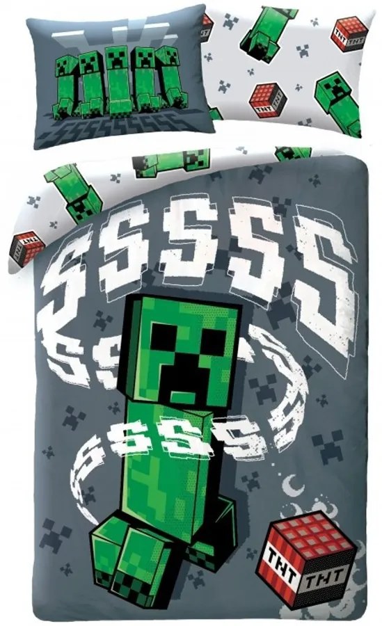 Bavlnené posteľné obliečky Minecraft - Creeper