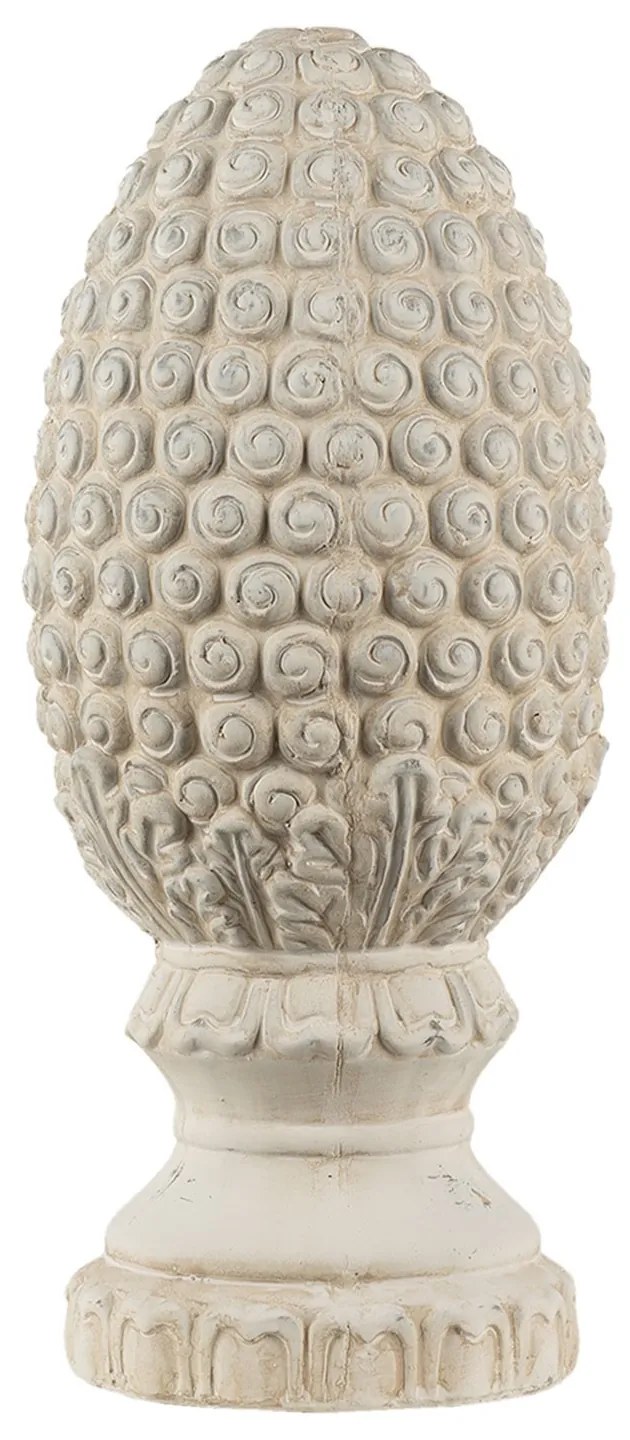 Béžová dekorácia šiška na podstavci Pine M - Ø13*31 cm