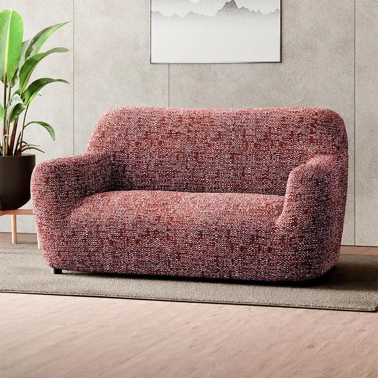 Bielastické poťahy GLORIA vínová dvojkreslo (š. 120 - 160 cm)