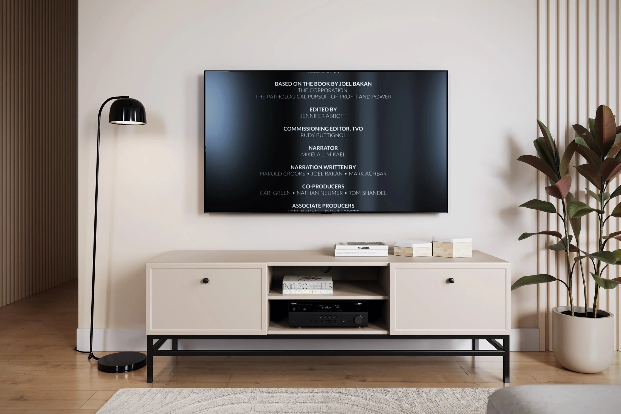 TV stolík Lorini 150 cm na stojane – kašmírová / čierne úchytky