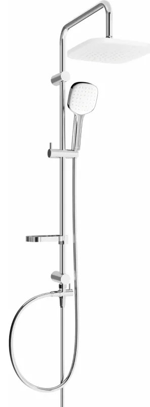 Mexen - X33 Sprchový set s hornou hlavicou 23x23cm, chrómová- biela, 798333391-02