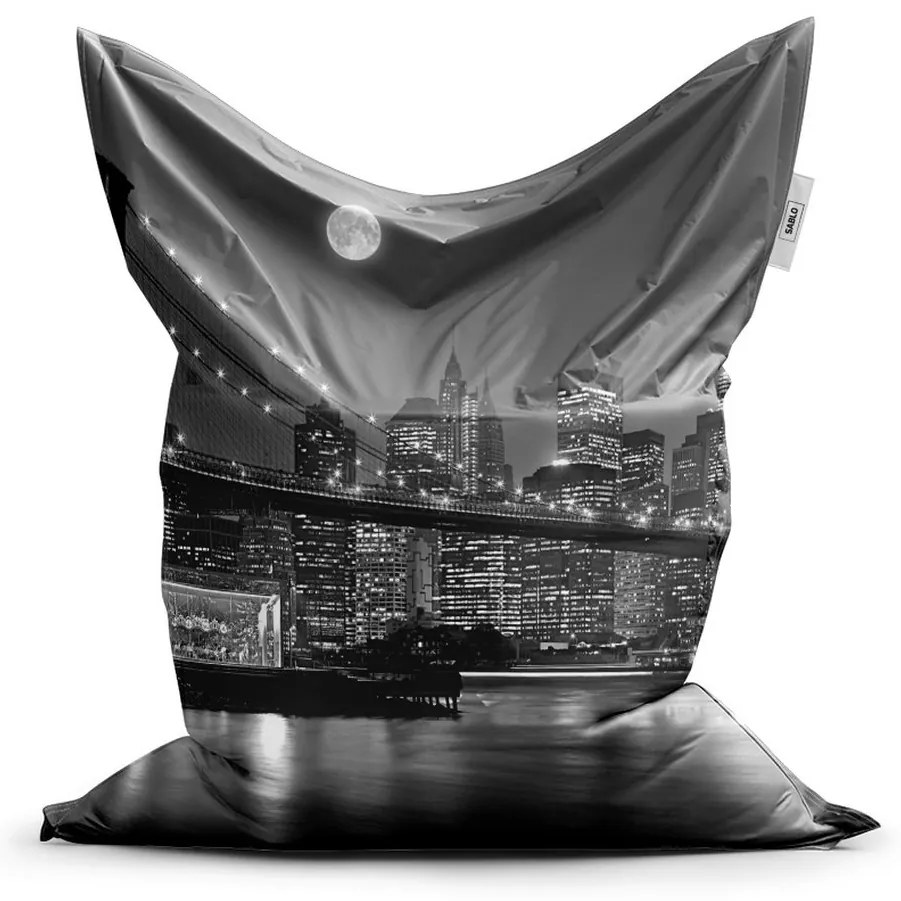 Sedací vak Classic nočný New York 2 - detský, sivá