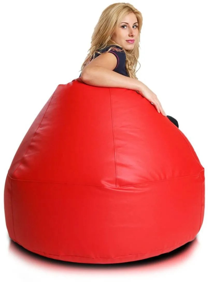 INTERMEDIC SK - Sedací vak Viper 95x110 cm | multifunkčný komfortný vak na sedenie aj ležanie Farba: E06 - Červená (ekokoža)