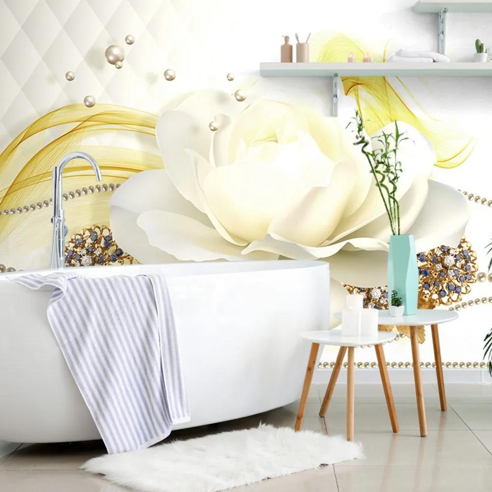 Samolepiaca tapeta ruža s abstrakciou