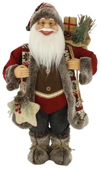 Dekorácia Vianočný Mikuláš Bordový 60cm