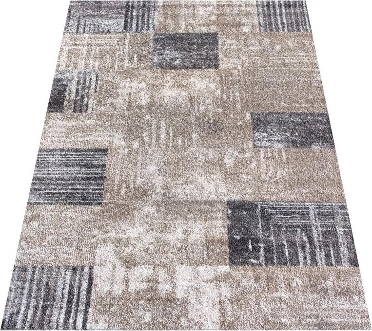 DY Hnedý koberec s geometrickým vzorom Panamero 24 Rozmer: 200x290 cm