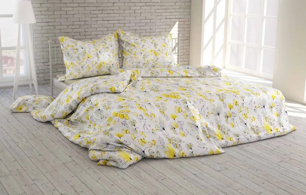 Polášek Krepové obliečky Lístky - Žltá | 70 x 90 cm