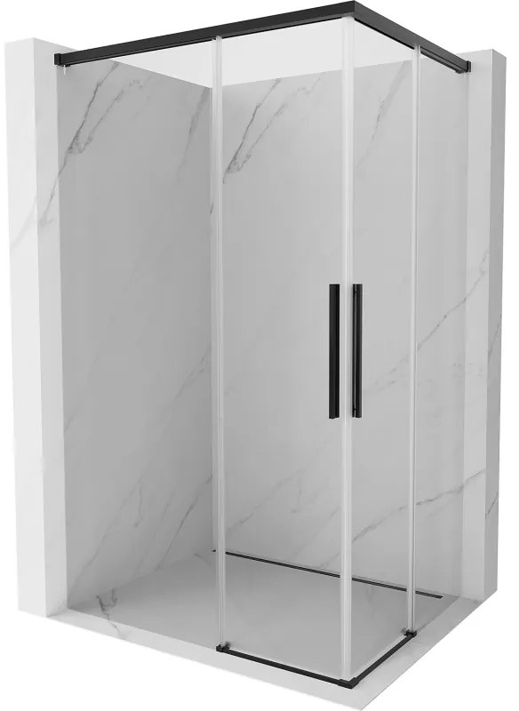 Mexen Rox, Duo posuvný sprchový kút 85 x 80 cm, číre sklo, čierny profil, 8C2D-085-080-70-00