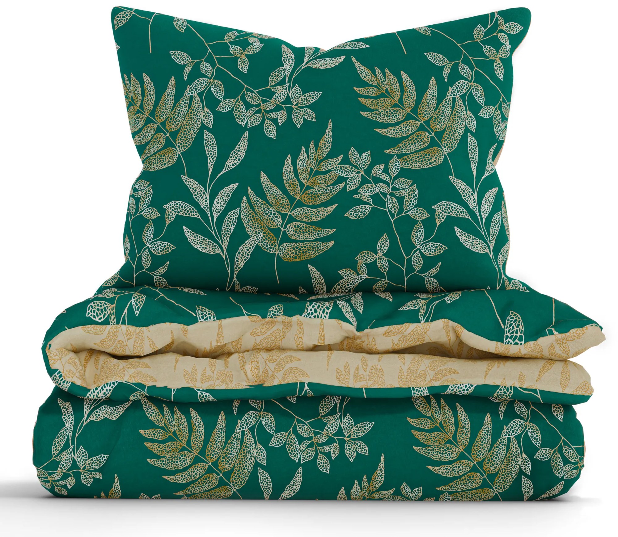 Predĺžené bavlnené obliečky Renforcé - Gabriela tmavo zelená