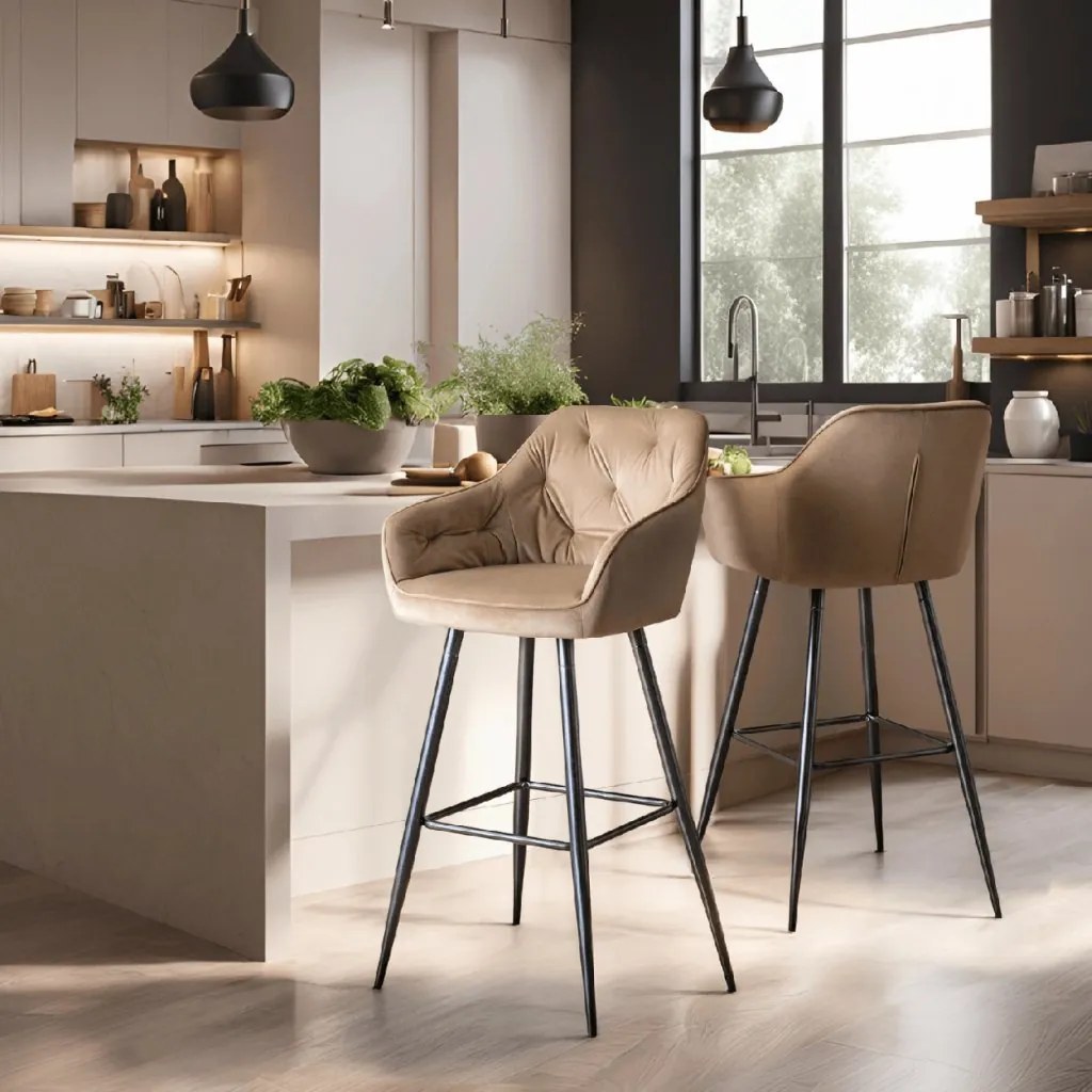 PROXIMA.store - Čalúnené barové kreslo SALEM FARBA: béžová