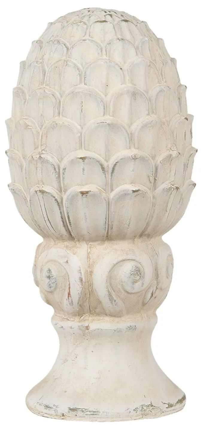 Béžová dekorácia šiška na podstavci Pine - Ø 10*18 cm