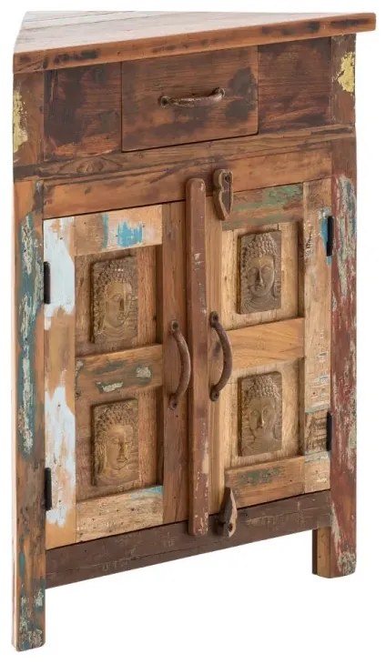 furniture-nabytek.cz - Masívna skrinka pod umývadlo Sumana z recyklovaného dreva, lakovaná, hnedá – 64×32×74 cm