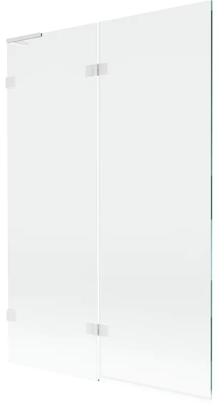 Mexen Lunar L, 2-krídlová vaňová zástena ľavá 120 x 150 cm, 8mm číre sklo, biely profil, 897L-120-100-20-00-L