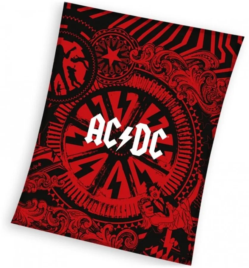 Veľká coral fleece deka AC/DC - motív Black Ice - gramáž 240 g/m² - 150 x 200 cm