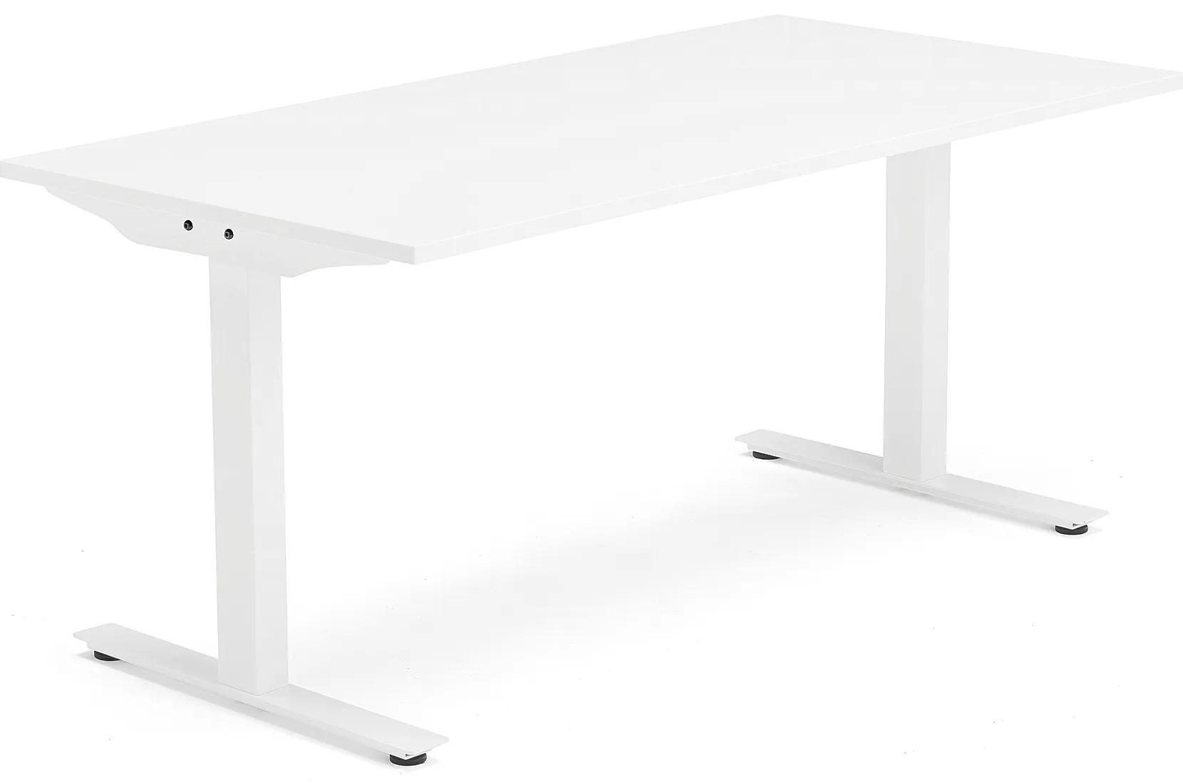 Kancelársky pracovný stôl MODULUS, T-rám, 1600x800 mm, biela/biela